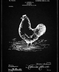 PP497-Vintage Black Chicken Patent Poster