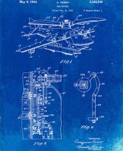 PP500-Faded Blueprint Early Helicopter Patent Poster