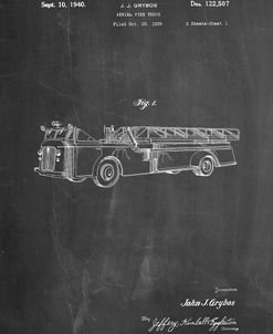 PP506-Chalkboard Firetruck 1940 Patent Poster