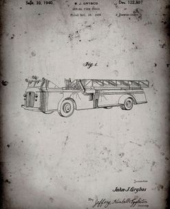 PP506-Faded Grey Firetruck 1940 Patent Poster