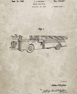 PP506-Sandstone Firetruck 1940 Patent Poster