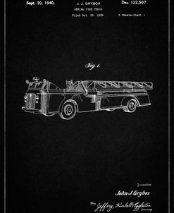 PP506-Vintage Black Firetruck 1940 Patent Poster