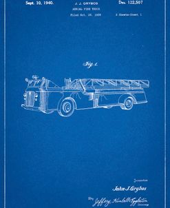 PP506-Blueprint Firetruck 1940 Patent Poster