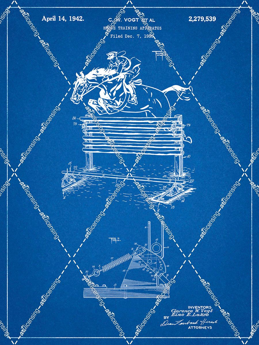 PP507-Blueprint Equestrian Training Oxer Patent Poster