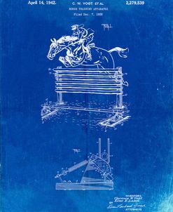 PP507-Faded Blueprint Equestrian Training Oxer Patent Poster