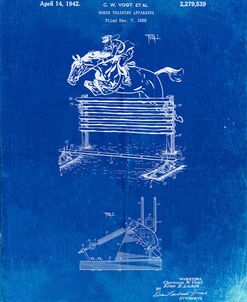 PP507-Faded Blueprint Equestrian Training Oxer Patent Poster