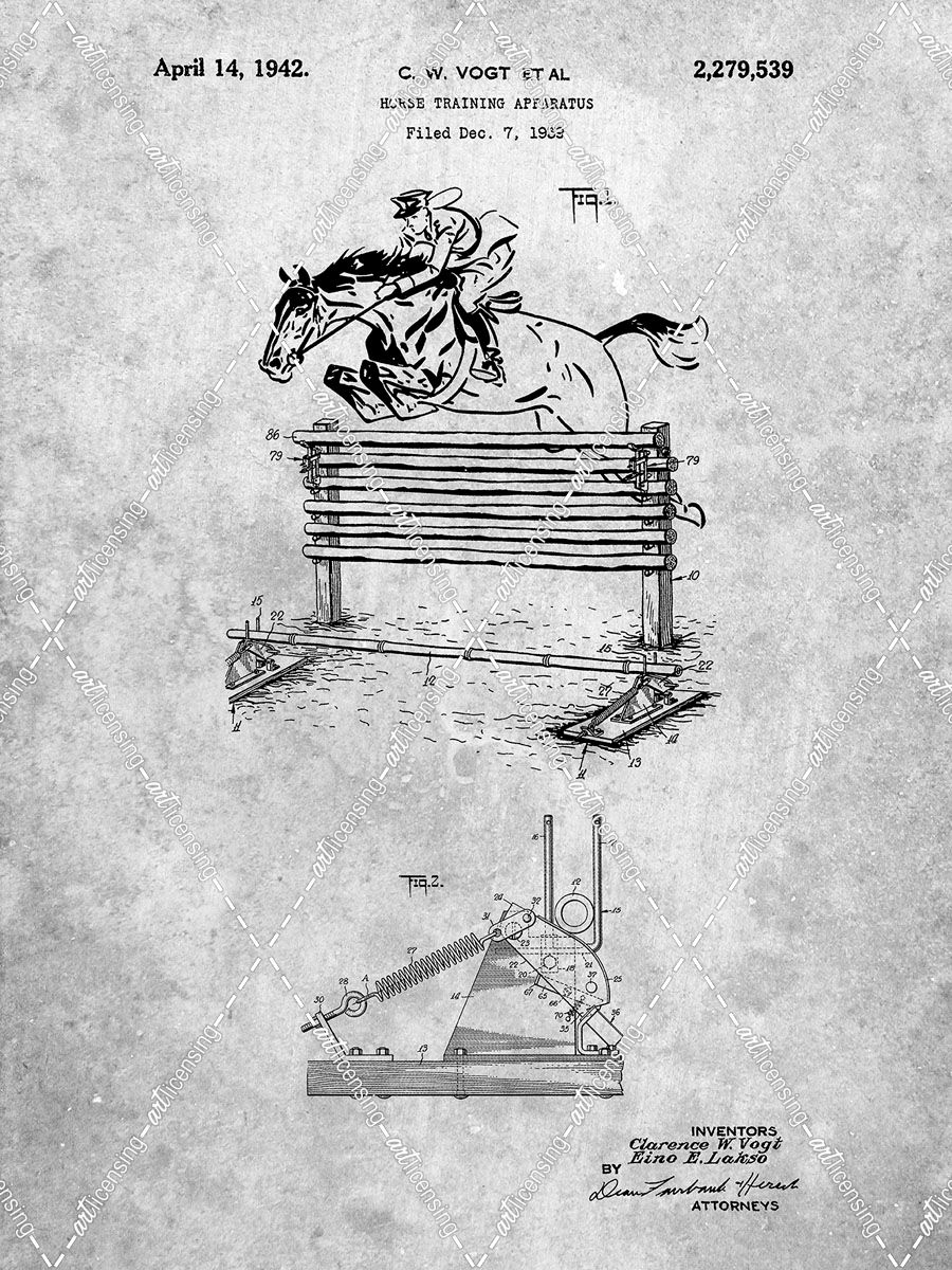 PP507-Slate Equestrian Training Oxer Patent Poster
