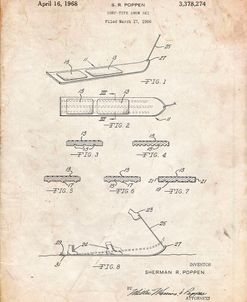 PP508-Vintage Parchment Snurfer Poppen First Modern Snowboard Patent Poster