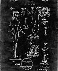 PP512-Black Grunge Barbie Doll Original Patent Poster