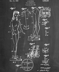 PP512-Chalkboard Barbie Doll Original Patent Poster