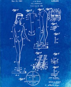 PP512-Faded Blueprint Barbie Doll Original Patent Poster