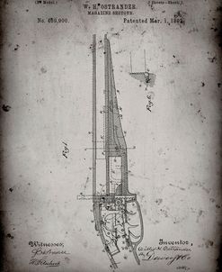 PP513-Faded Grey The Ostrander Shotgun Patent Poster