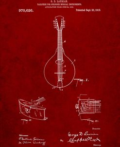 PP514-Burgundy Gibson Mandolin Tailpiece Patent Poster