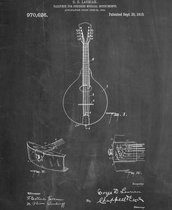 PP514-Chalkboard Gibson Mandolin Tailpiece Patent Poster