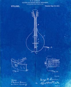 PP514-Faded Blueprint Gibson Mandolin Tailpiece Patent Poster