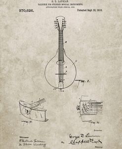 PP514-Sandstone Gibson Mandolin Tailpiece Patent Poster