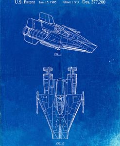 PP515-Faded Blueprint Star Wars RZ-1 A Wing Starfighter Patent Print