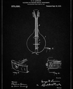 PP514-Vintage Black Gibson Mandolin Tailpiece Patent Poster