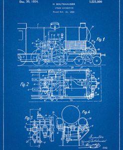 PP516-Blueprint Steam Train Locomotive Patent Poster