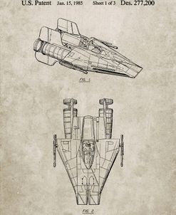 PP515-Sandstone Star Wars RZ-1 A Wing Starfighter Patent Print