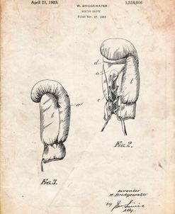 PP517-Vintage Parchment Boxing Glove 1925 Patent Poster