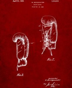 PP517-Burgundy Boxing Glove 1925 Patent Poster