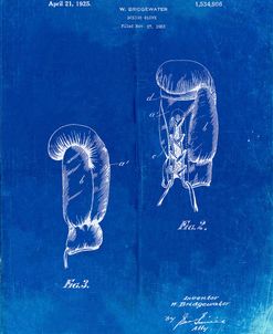 PP517-Faded Blueprint Boxing Glove 1925 Patent Poster