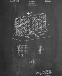 PP519-Chalkboard Battleship Game Patent Poster