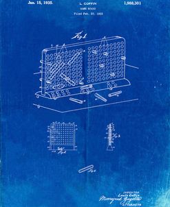 PP519-Faded Blueprint Battleship Game Patent Poster