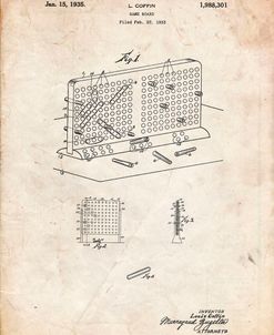 PP519-Vintage Parchment Battleship Game Patent Poster
