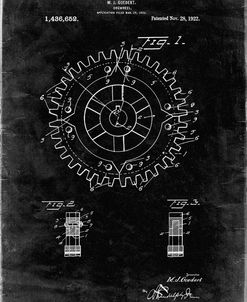PP526-Black Grunge Cogwheel 1922 Patent Poster