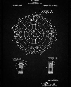PP526-Vintage Black Cogwheel 1922 Patent Poster