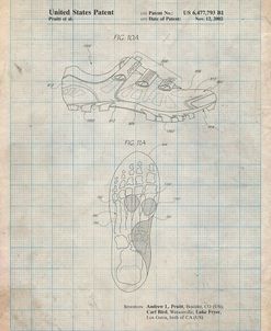 PP527-Antique Grid Parchment Cycling Shoes Patent Poster