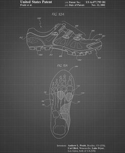 PP527-Black Grid Cycling Shoes Patent Poster