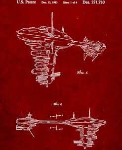PP529-Burgundy Star Wars Redemption Ship Patent Poster