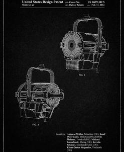 PP537-Vintage Black Stage Spotlight Patent Poster