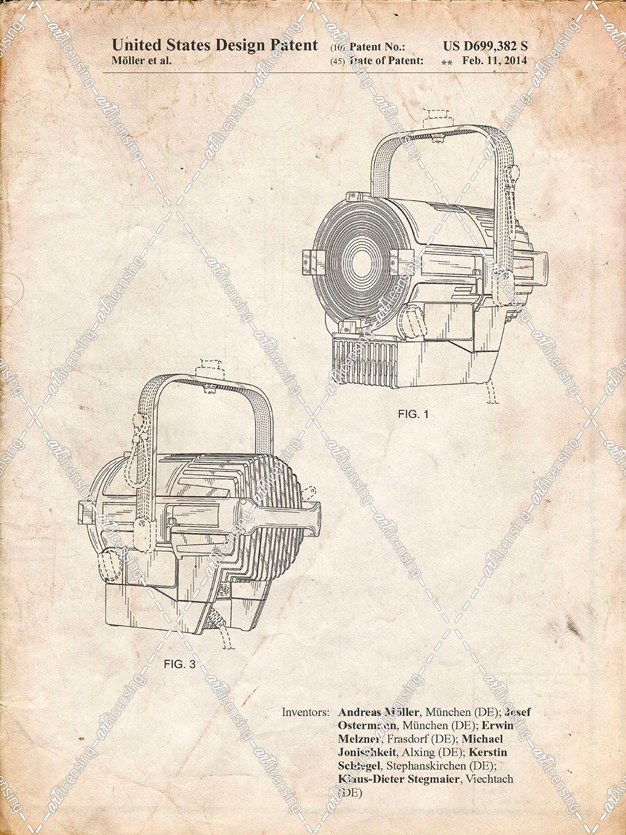 PP537-Vintage Parchment Stage Spotlight Patent Poster