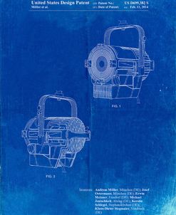 PP537-Faded Blueprint Stage Spotlight Patent Poster