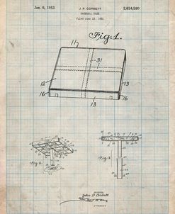 PP540-Antique Grid Parchment Soccer Ball 1985 Patent Poster