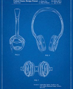 PP543-Blueprint Noise Canceling Headphones Patent Poster