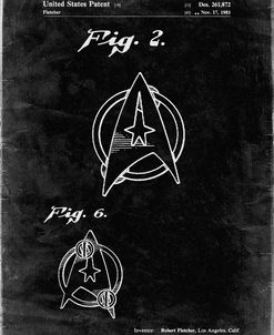 PP544-Black Grunge Star Trek Star Fleet Insignia Patent Poster