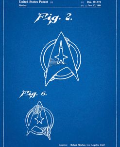PP544-Blueprint Star Trek Star Fleet Insignia Patent Poster
