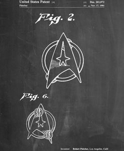 PP544-Chalkboard Star Trek Star Fleet Insignia Patent Poster