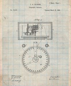 PP546-Antique Grid Parchment Stock Telegraphic Ticker 1868 Patent Poster