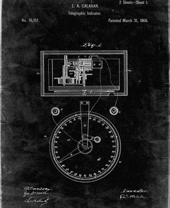 PP546-Black Grunge Stock Telegraphic Ticker 1868 Patent Poster