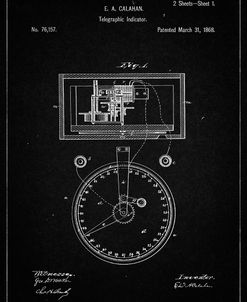 PP546-Vintage Black Stock Telegraphic Ticker 1868 Patent Poster