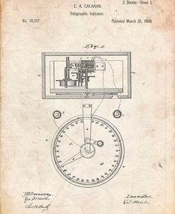 PP546-Vintage Parchment Stock Telegraphic Ticker 1868 Patent Poster