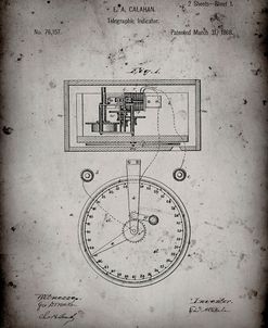 PP546-Faded Grey Stock Telegraphic Ticker 1868 Patent Poster