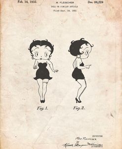 PP547-Vintage Parchment Betty Boop Patent Poster