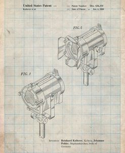 PP548-Antique Grid Parchment Stage Lighting Patent Poster